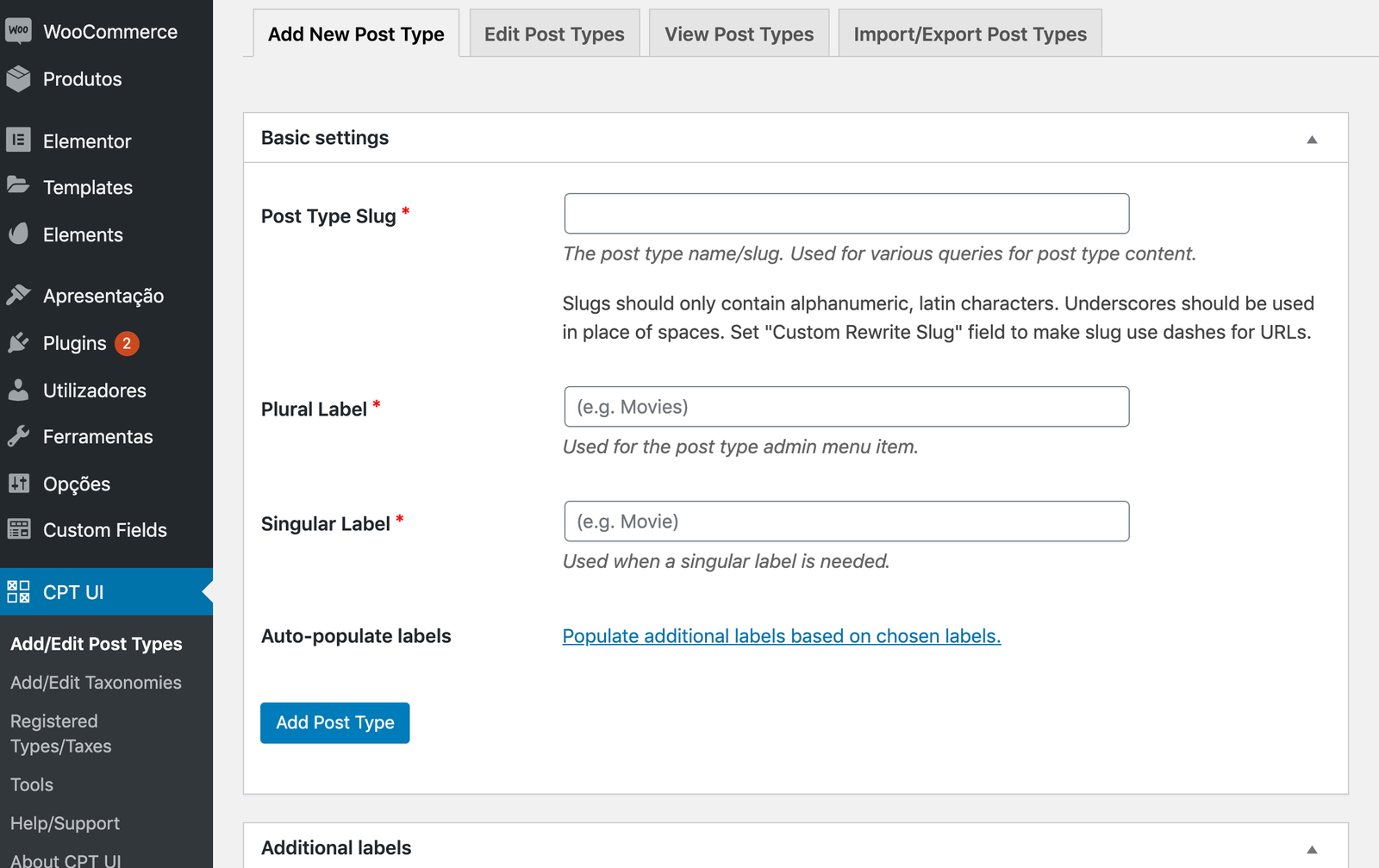 Criar site com ELEMENTOR, Custom Post-Types e Custom-Fields